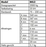 Balkenklem 2 ton