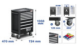 Gereedschapwagen Profi Exclusive 8 laden met 259 gereedschappen + 1 Gasverwarming-paddestoel
