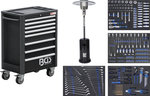 Gereedschapwagen Profi Exclusive 8 laden met 259 gereedschappen + 1 Gasverwarming-paddestoel