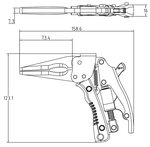 Griptang langbek met pistoolgreep 170 mm