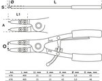 Bgs Technic Borgveertang Set voor bedrijfsvoertuigen verwisselbare punten 400 mm