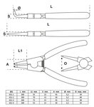 Bgs Technic Borgveertangen set 300 mm 4 delig