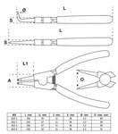 Bgs Technic Borgringtangset 250 mm 4-dlg