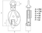 Universeel plaatklem 1 ton