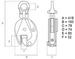 Universeel plaatklem 3 ton