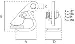 Horizontaal plaatklem 0,75 ton