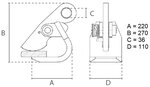 Horizontaal plaatklem 1,5 ton