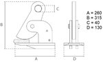 Horizontaal plaatklem 2,5 ton