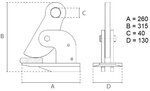 Horizontaal plaatklem 2,5 ton