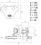 Kettingloopkat 5 ton 2,5 meter bedieningshoogte