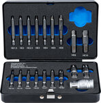 Schroeven uitdraaiset voor binnenzeskant 1,5 - 10 mm / T-profiel (voor Torx) T10 - T55 19-dlg