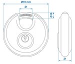 Discusslot 70mm 2 stuks gelijksluitend