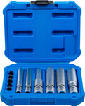 Set cardan-dopsleutels voor bougies (voorverwarming en ontsteking) (1/4) / (3/8) 8 - 9 - 10 - 12 - 14 - 16 mm 11-dlg