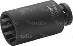 Aandrijfasdop 1/2, CrMo bi-hex 30mm