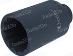Aandrijfasdop 1/2, CrMo bi-hex 36mm