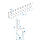 Tentrail aluminium 180 100 x 2,6 cm