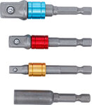 Adapterset voor boormachines gekleurd Aandrijfbuitenzeskant (1/4), (3/8), (1/2), zeskant (1/4) 4-dlg