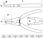 Bgs Technic Borgveertang 90° voor buitenborgringen 165 mm