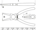 Bgs Technic Borgringtang recht voor binnenborgringen 180 mm