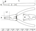 Bgs Technic Borgringtang gebogen voor buitenringen 180 mm