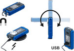 COB-LED looplamp met magneet en ophanghaak uitklapbaar met laadfunctie via inductie