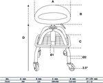 Werkplaatsstoel met 4 wielen in hoogte verstelbaar 540 - 680 mm