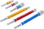 Adapterset voor boormachines gekleurd Aandrijfbuitenzeskant (1/4) Uitgaand buitenzeskant (1/4), (3/8), (1/2) 75 - 150 mm 6-dlg