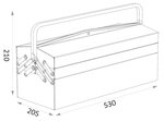 Gereedschapskoffer 5 compartimenten lengte 530mm