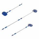 Wasborstel chenille microvezel telescopische steel 2,5 m blauw