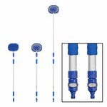 Wasborstel chenille microvezel telescopische steel 2,5 m blauw
