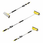 Wasborstel met wisser en zeepdispenser en telescopische steel 92-150 cm