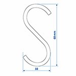 S-haak diameter 4mm 6cm x10 stuks