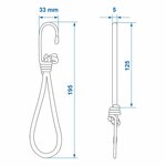 Tentspanner elastisch wit met haak