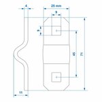 Montagebeugel voor D-ring 6mm x10 stuks