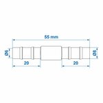 Slangtule recht 8mm per stuk
