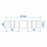 Slangtule recht 12mm per stuk