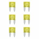 Steekzekeringen mini 20A geel 6 stuks in blister