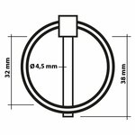 Borgpen 4,5mm met ring 2 stuks in blister