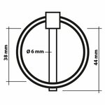 Borgpen 6mm met ring 2 stuks in blister