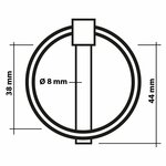 Borgpen 8mm met ring 2 stuks in blister