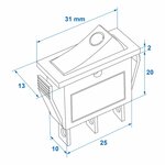 Wipschakelaar LED blauw 12V 24V-max. 10A in blister
