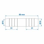 Slangtule recht 19mm per stuk