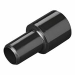 Afvoerbuis overgangsstuk  dia 28 mm naar  dia 19 mm PE zwart in blister