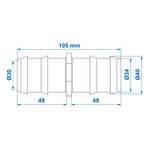 Slangtule recht 40mm per stuk