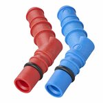 Slangtules met O-ring voor 10/12 mm slangen rood + blauw in blister