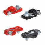 Accupoolklemmen set (+) en (-) met kunststof bescherming rood/zwart