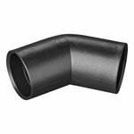 Afvoerbuis hoekstuk  dia 28 mm 45 PE zwart in blister