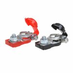 Accupoolklemmen set (+) en (-) met kunststof bescherming rood/zwart in blister