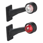 Breedtelicht rood/wit 160mm schuin