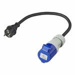 Verloopkabel 40cm 3x2,5mm² van Schuko stekker naar CEE